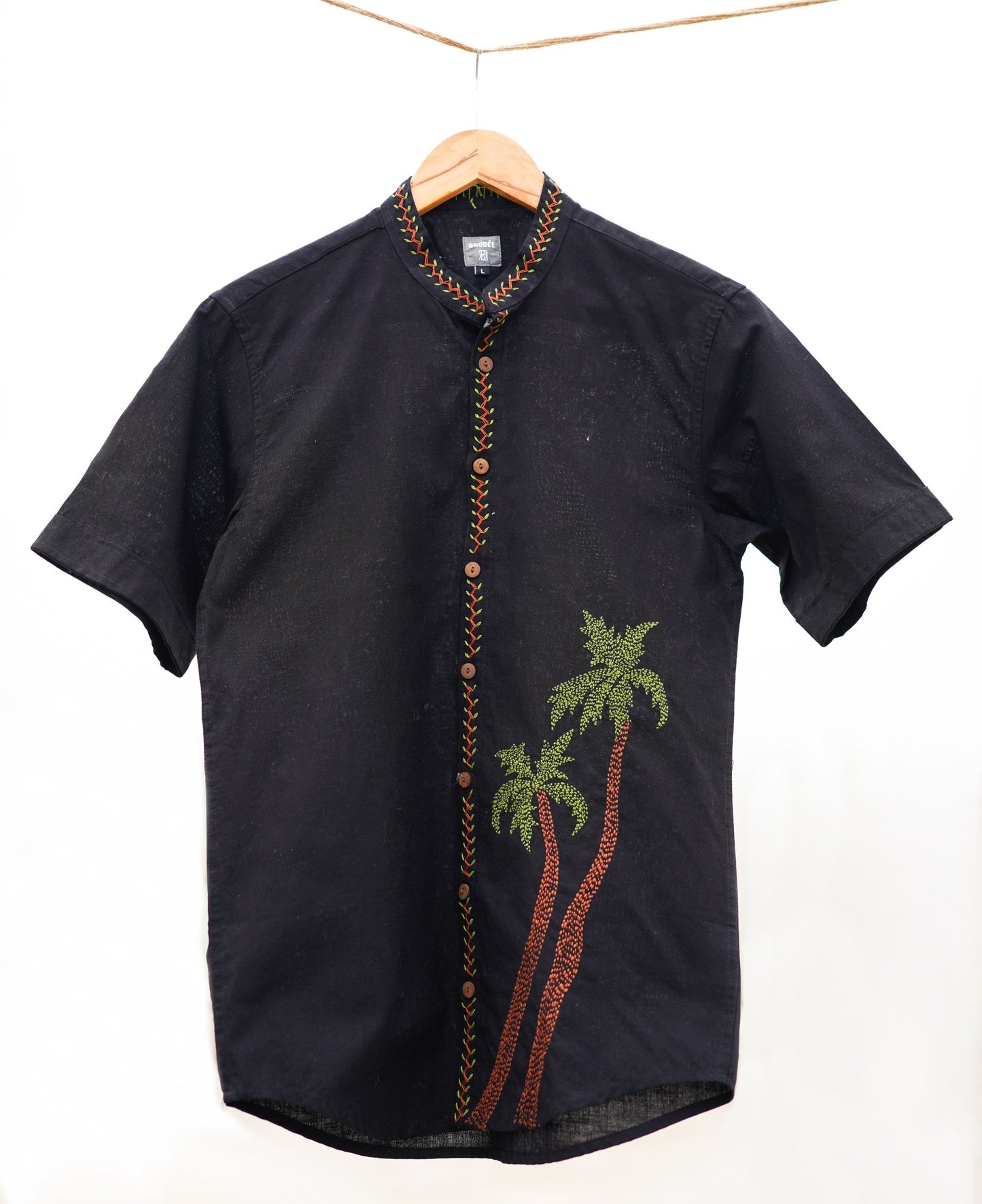 BRODÉE BLACK TROPICAL SHIRT